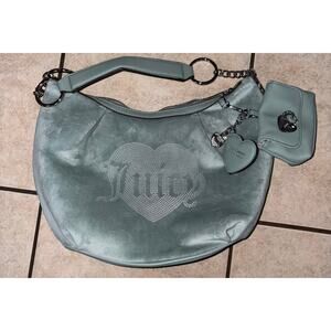 Juicy Couture hobo shoulder bag sage green velour